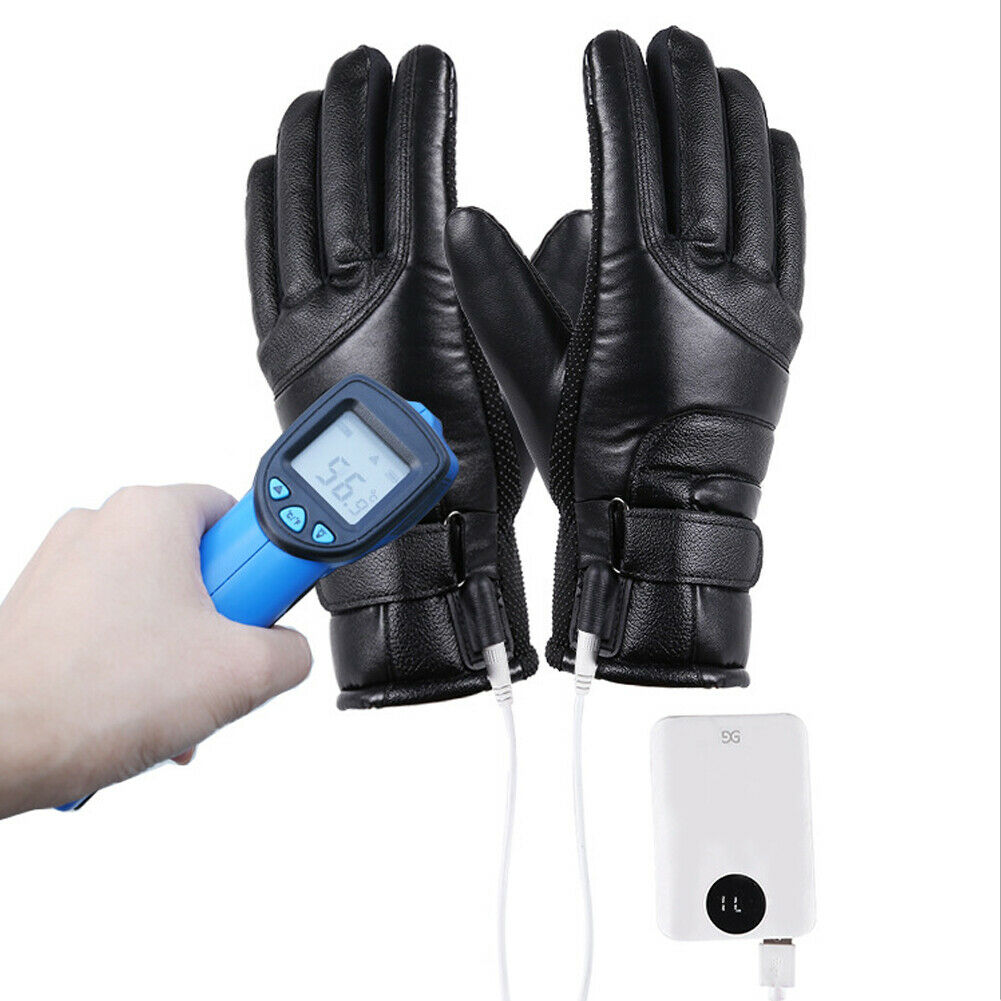 Electric Heated Gloves with USB Power Bank – Waterproof Windproof Winter Touchscreen Gloves for Men & Women